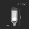 V-tac 50W LED gatvės šviestuvas, pilkas, 4000K