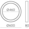 50W LED lubinis šviestuvas ALISO 600, baltas, 2700/3000/4000K, P3742174B
