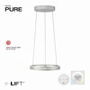 50W LED pakabinamas šviestuvas E-LOOP, aliuminio sp., 2700-5000K, dimeriuojamas, 50cm, reguliuojamo aukščio
