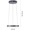 50W LED pakabinamas šviestuvas E-LOOP, pilkos sp., 2700-5000K, dimeriuojamas, 50cm, reguliuojamo aukščio