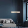50W LED pakabinamas šviestuvas E-LOOP, žalvario sp., 2700-5000K, dimeriuojamas, 50cm, reguliuojamo aukščio