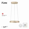 50W LED pakabinamas šviestuvas E-LOOP, žalvario sp., 2700-5000K, dimeriuojamas, 50cm, reguliuojamo aukščio
