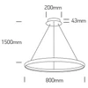 50W LED pakabinamas šviestuvas, juodas, 3000K, 63156/B/W