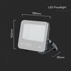V-tac 50W LED prožektorius, juodas, 6500K, CREE LED chip