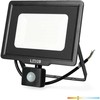 50W LED prožektorius su judesio davikliu MHC, juodas, 3000K, IP44