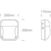 50W LED sieninis šviestuvas, juodas, 3000/4000/5000K, IP65, 7056A/V