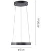 51W LED pakabinamas šviestuvas E-CLIPSE, pilkos sp., 2700-5000K, dimeriuojamas, 50cm, reguliuojamo aukščio