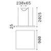 Ideal Lux Pakabinamas šviestuvas Oracle Slim D90 Square Bk 3000K