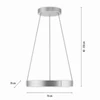 53W LED pakabinamas šviestuvas E-CLIPSE, aliuminio sp., 2700-5000K, dimeriuojamas, 70cm, reguliuojamo aukščio