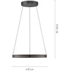 53W LED pakabinamas šviestuvas E-LOOP, ąžuolo/juodos sp., 2700-5000K, dimeriuojamas, 70cm, reguliuojamo aukščio
