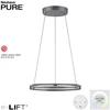 53W LED pakabinamas šviestuvas E-LOOP, pilkos sp., 2700-5000K, dimeriuojamas, 70cm, reguliuojamo aukščio
