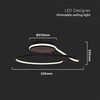 Lubinis šviestuvas V-tac 54W LED paviršinis šviestuvas, juodas, 4000K, dimeriuojamas