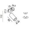 5,4W LED šviestuvas TUB S A 60 į magnetinę sistemą IN_LINE, juodas, 3000K, 50°