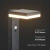 V-tac 5,5W LED įkraunamas lauko šviestuvas su saulės baterija ir judesio davikliu, juodas, 3000K, IP54