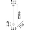 5,5W LED pakabinamas šviestuvas DIAMOND, chromo sp./skaidrus, 3000K, 343457