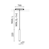 5,6W pakabinamas šviestuvas į magnetinį bėgelį STICK 22 48V 2M, juodas, 3000K, DALI
