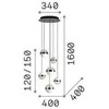 Ideal Lux 58W LED pakabinamas šviestuvas GALAXY SP6, juodos/baltos sp., 3000K, 321172