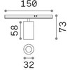 5W LED akcentinis šviestuvas į magnetinės sistemos STICK bėgelį, juodas, 2700K, dimeriuojamas, 345055