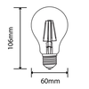 5W LED filamentinė lemputė E27, 2800K