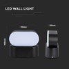 Sieninis šviestuvas V-tac 5W LED sieninis pakreipiamas šviestuvas, juodu korpusu, 3000K, IP65
