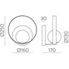 5W LED sieninis šviestuvas HALO, aukso/baltos sp., 2700/3000K, dimeriuojamas, A3815170ODP