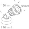 5W LED sodo šviestuvas, IP65. Tiekiamas su smaigais ir nedimeriuojamu LED maitinimo šaltiniu.