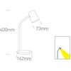 5W LED stalo šviestuvas, baltas, 3000K, dimeriuojamas, 61110/W/W