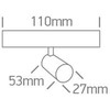 5W LED šviestuvas į magnetines sistemas FLAT, juodas, 3000/4000/5000K, 48V, 38°, 43116F/B/V