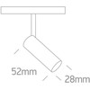 5W LED šviestuvas į magnetines sistemas MINI/P&P, baltas, 3000/3500/4000K, 48V, 38°, 42122A/W/V