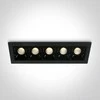 Bikuvalt 5x2W LED įleidžiamas šviestuvas, juodas, 3000K, 50502B/B/W