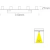 5x2W LED šviestuvas į magnetines sistemas ONELIGHT MINI/MIDI, juodas, 3000K, 42128C/B/W