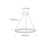60W LED pakabinamas šviestuvas, juodas, 3000K, 63144B/B/W