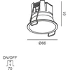 6,3W LED įleidžiamas šviestuvas INVISIBLE MINI R TRIM, baltos sp., 3000K, 55°, IP44