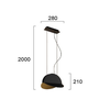 Viokef 6,3W LED pakabinamas šviestuvas ALADIN, juodas, 3000K, 4280300