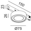 6,3W LED šviestuvas SOL MINI į magnetinę sistemą MICRO_LINE, juodas, 3000K