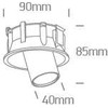 6,5W LED įleidžiamas, pakreipiamas šviestuvas, juodas, 3000/3500/4000K, dimeriuojamas, 11107C/B/V