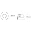 6,5W LED įleidžiamas šviestuvas, baltas, 3000K, dimeriuojamas, 10107PA/W/W