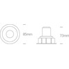 6,5W LED įleidžiamas šviestuvas, juodas, 3000K, 10107K/B/W