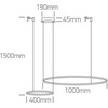65W LED pakabinamas šviestuvas, juodas, 3000K, 40cm/100cm, dimeriuojamas, 63150A/B/W