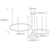 65W LED pakabinamas šviestuvas, juodas, 3000K, 40cm/60cm/80cm, dimeriuojamas, 63150B/B/W