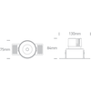 6,5W LED užglaistomas šviestuvas, juodas, 3000/3500/4000K, IP54, dimeriuojamas, 10107BT/B/V