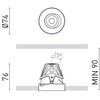 6,6W LED užglaistomas pakreipiamas šviestuvas BUDDY TILT MEDIUM, baltas, 2700K, 43°, DALI