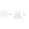 6W LED įleidžiamas šviestuvas, 3000K, 10106P/W/W