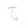 6W LED akcentinis šviestuvas į magnetinę sistemą ZAMBELIS MAGNETIC, žalvario sp., 2700/3000/4000K, DALI, 25352