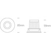 6W LED įleidžiamas šviestuvas, 4000K, 10106P/W/C