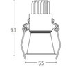 6W LED įleidžiamas šviestuvas, juodas, 3000K, S074