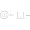 6W LED įleidžiamas šviestuvas, juodas, 3000K, 10106DC/B/W