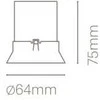 6W LED užglaistomas šviestuvas TIDY, juodas, 3000K, DALI, IP54, 60°