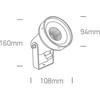6W LED įsmeigiamas sodo šviestuvas, antracito sp., 3000K, 67196B/AN/W