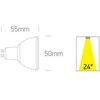 6W LED lemputė, GU10, MR16, 3000K, 7306CG/W/24